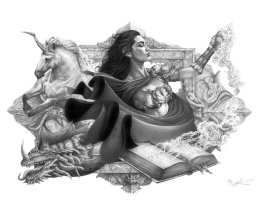 Woman And Unicorn  Comic Art